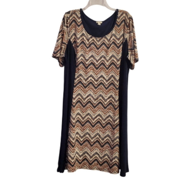 Cato Dresses & Skirts - Cato Women's Chevron Pattern Stretchy Plus Size Dress 22/24W
